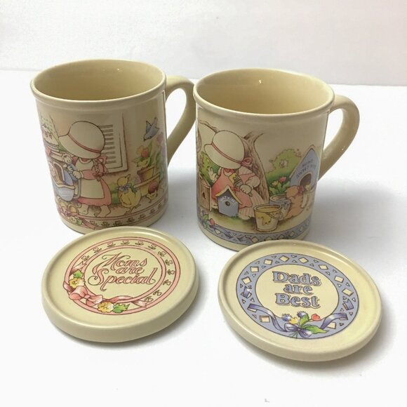 New 80s Cottagecore Mom & Dad Coffee Cup Set - Picture 1 of 15